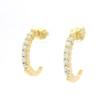 PAGE Estate Earring Estate 18k Yellow Gold Diamond Half Hoop Earrings