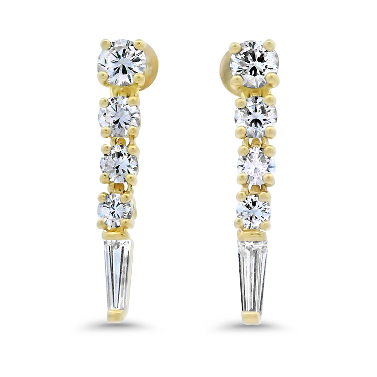 PAGE Estate Earring Estate 18k Yellow Gold Graduated Diamond Earrings