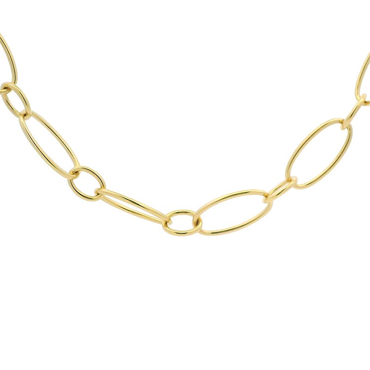 PAGE Estate Necklaces and Pendants Estate 18k Yellow Gold Large Oval Link Chain Necklace