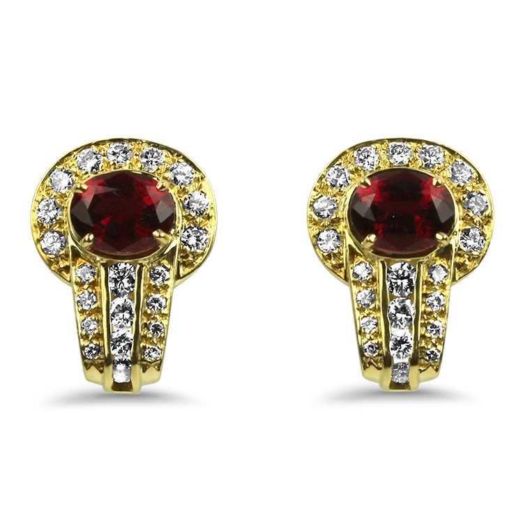 18K White Gold 2.86ct Pink Tourmaline & 1.01ctw Diamond Earrings - American  Jewelry