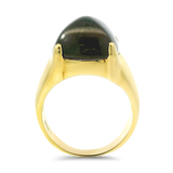 PAGE Estate Ring Estate 18k Yellow Gold Sugarloaf Cabochon Garnet Ring 7.5