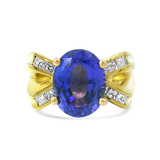 PAGE Estate Ring Estate 18K Yellow Gold Tanzanite and Diamond Ring