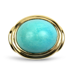 PAGE Estate Ring Estate 18k Yellow Gold Turquoise Ring