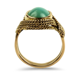 PAGE Estate Ring Estate 18k Yellow Gold Turquoise Rope Ring