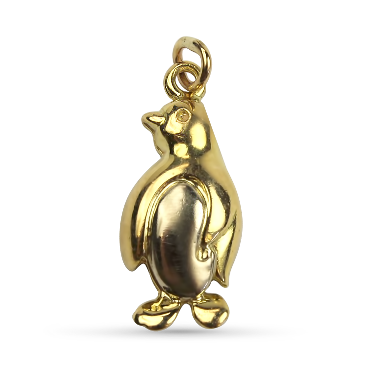 PAGE Estate Charm Estate 18k Yellow & White Gold Penguin Charm