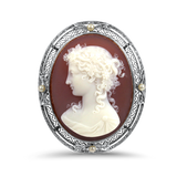 PAGE Estate Pins & Brooches Estate Edwardian 14K Yellow and White Gold Cameo Brooch