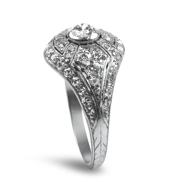 PAGE Estate Ring Estate Marcus & Co. Platinum Art Deco Diamond Ring