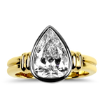 PAGE Estate Ring Estate Platinum 14K Yellow Gold Pear Shaped Diamond Engagement Ring 7