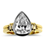 PAGE Estate Ring Estate Platinum 14K Yellow Gold Pear Shaped Diamond Engagement Ring 7