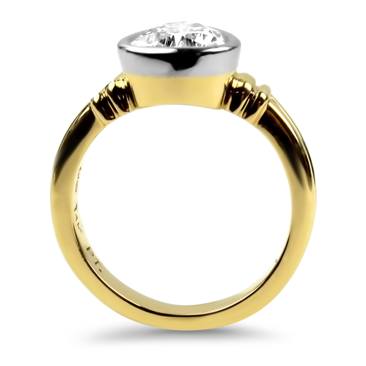 PAGE Estate Ring Estate Platinum 14K Yellow Gold Pear Shaped Diamond Engagement Ring 7