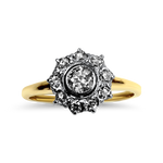 PAGE Estate Engagement Ring Estate Platinum & 14K Yellow Gold Victorian Diamond Ring