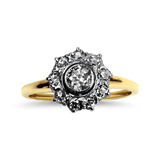 PAGE Estate Engagement Ring Estate Platinum & 14K Yellow Gold Victorian Diamond Ring