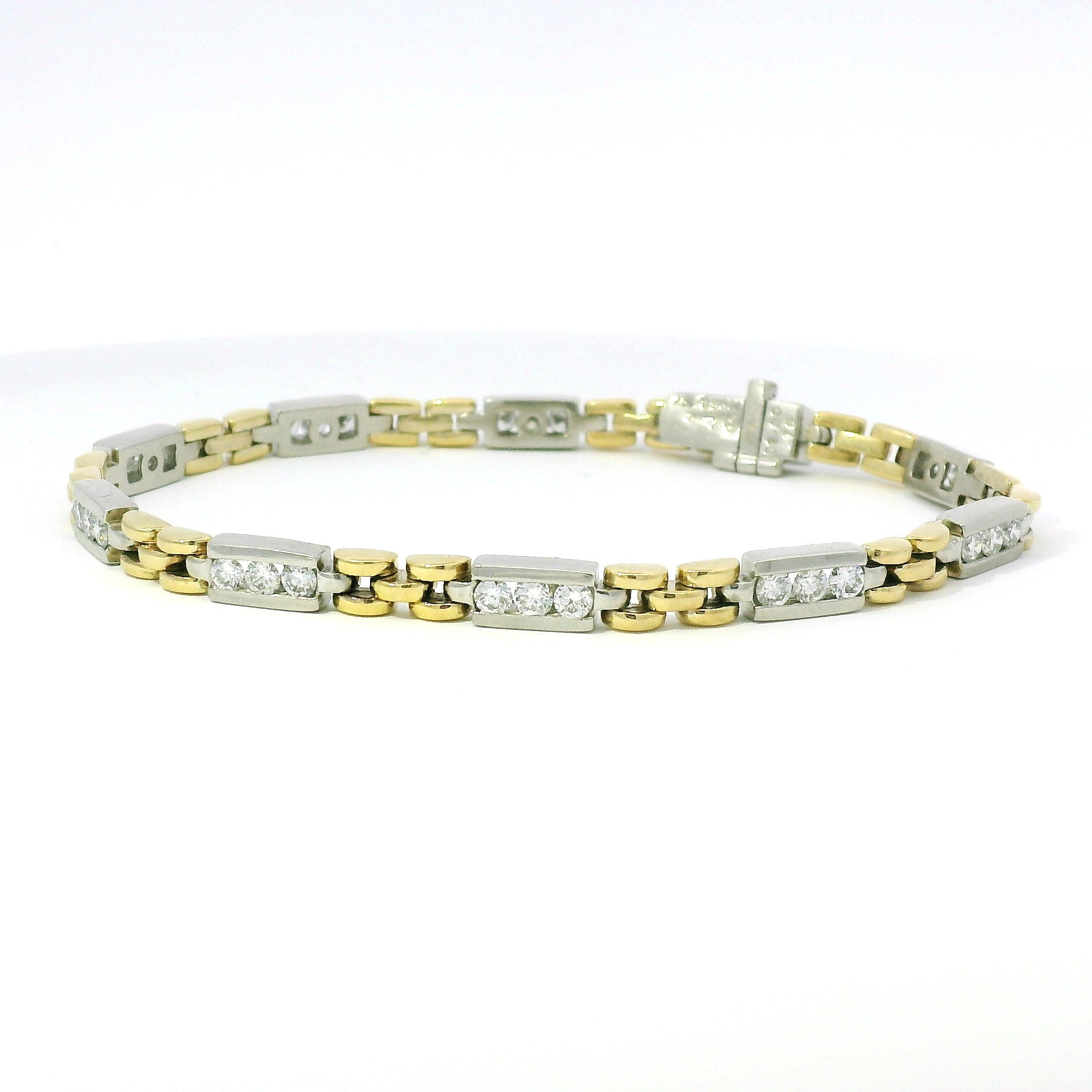 PAGE Estate Bracelet Estate Platinum and 18k Yellow Gold Diamond Bracelet