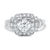 PAGE Estate Engagement Ring Estate Platinum Art Deco Diamond Engagement Ring 5.75