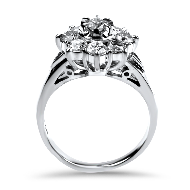 PAGE Estate Ring Estate Platinum Floral Diamond Ring