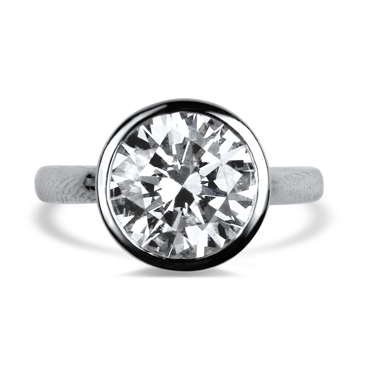 PAGE Estate Engagement Ring Estate Platinum Round 3.50ct Diamond Engagement Ring