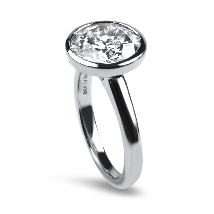 PAGE Estate Engagement Ring Estate Platinum Round 3.50ct Diamond Engagement Ring