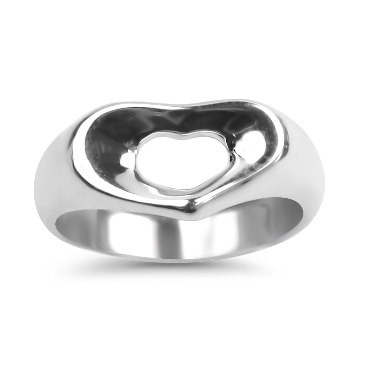 PAGE Estate Ring Estate Sterling Silver Tiffany & Co. Elsa Peretti Open Heart Ring