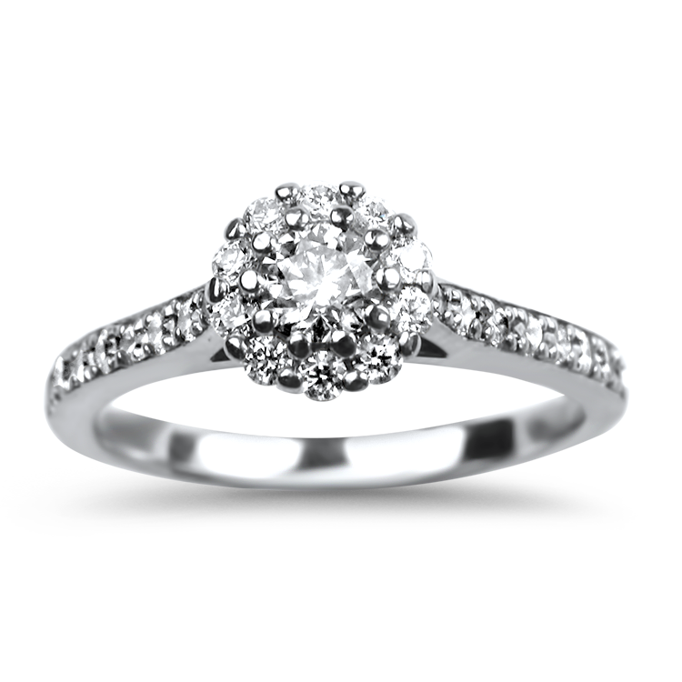 PAGE Estate Engagement Ring Hearts on Fire Estate 18k White Gold Diamond Engagement Ring