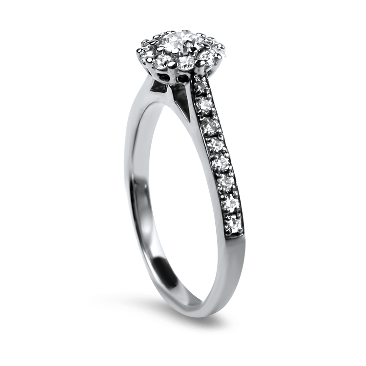 PAGE Estate Engagement Ring Hearts on Fire Estate 18k White Gold Diamond Engagement Ring