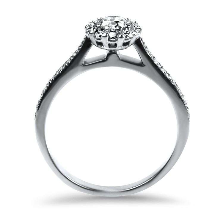 PAGE Estate Engagement Ring Hearts on Fire Estate 18k White Gold Diamond Engagement Ring