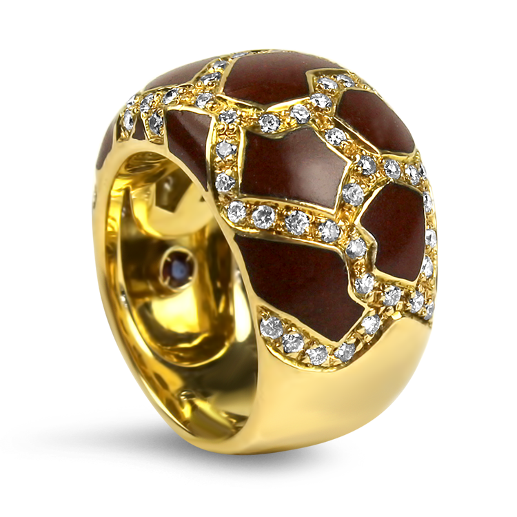 Roberto Coin Ring Estate Roberto Coin 18K Yellow Gold Enamel & Diamond Ring 7