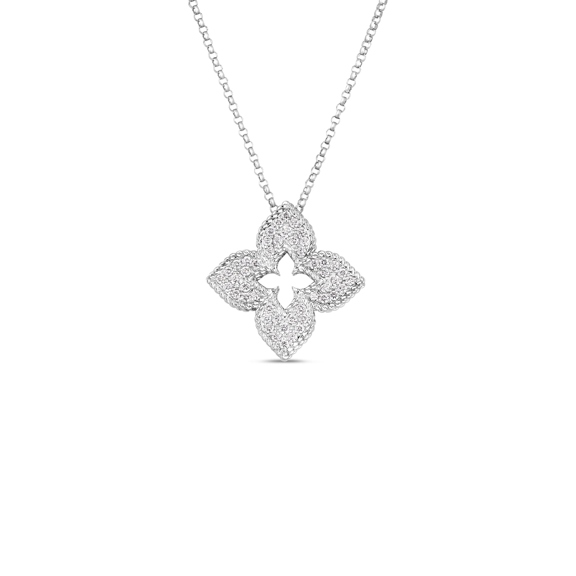 Roberto Coin Necklaces and Pendants Roberto Coin 18k White Gold Venetian Princess Diamond Necklace