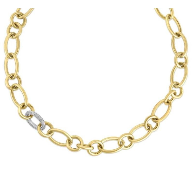 Roberto Coin Necklaces and Pendants Roberto Coin 18k Yellow and White Gold Diamond Link Necklace