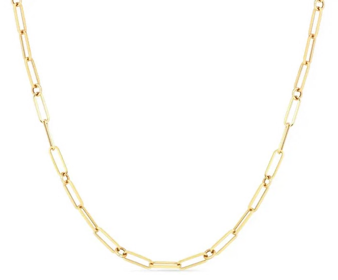 Roberto Coin Necklaces and Pendants Roberto Coin 18k Yellow Gold Paperclip Necklace 17"