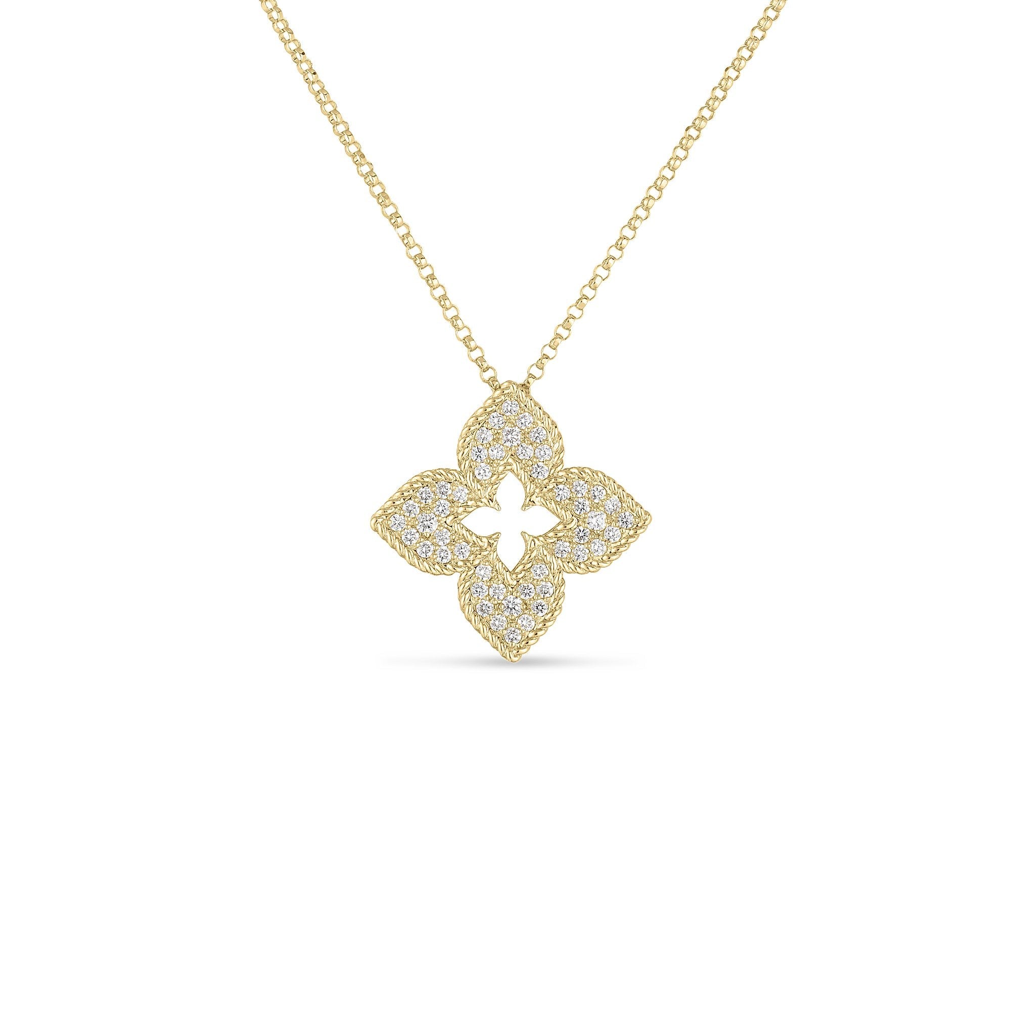 Roberto Coin Necklaces and Pendants Roberto Coin 18k Yellow Gold Pave Diamond Venetian Princess Necklace