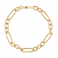 Roberto Coin Bracelet Roberto Coin Designer 18K Yellow Gold Alternating Long and Short Oval Link Bracelet