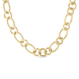 Roberto Coin Necklaces and Pendants Roberto Coin Designer 18K Yellow Gold Alternating Round and Oval Link Necklace