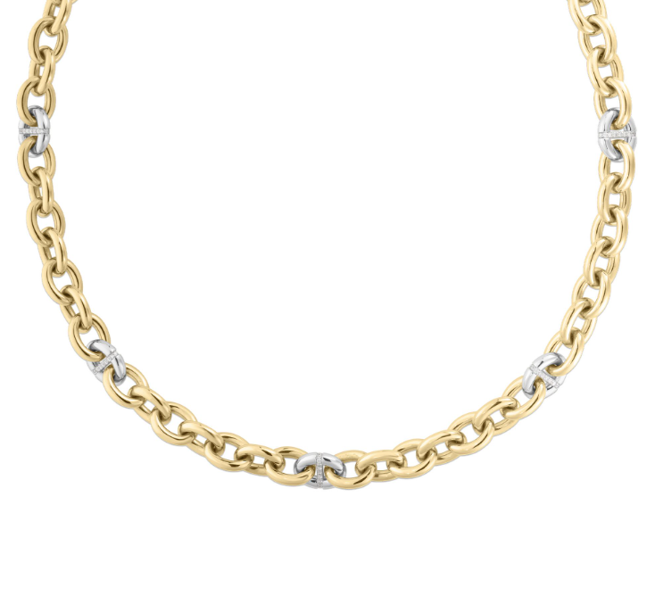 Roberto Coin Necklaces and Pendants Roberto Coin Oro Classic 18K Yellow and White Gold Diamond Necklace