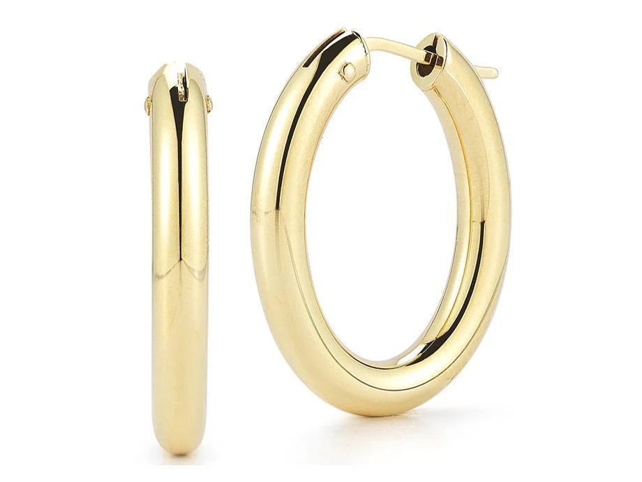 Roberto Coin Earrings Roberto Coin's Designer 18K Yellow Gold Perfect Hoop Earrings