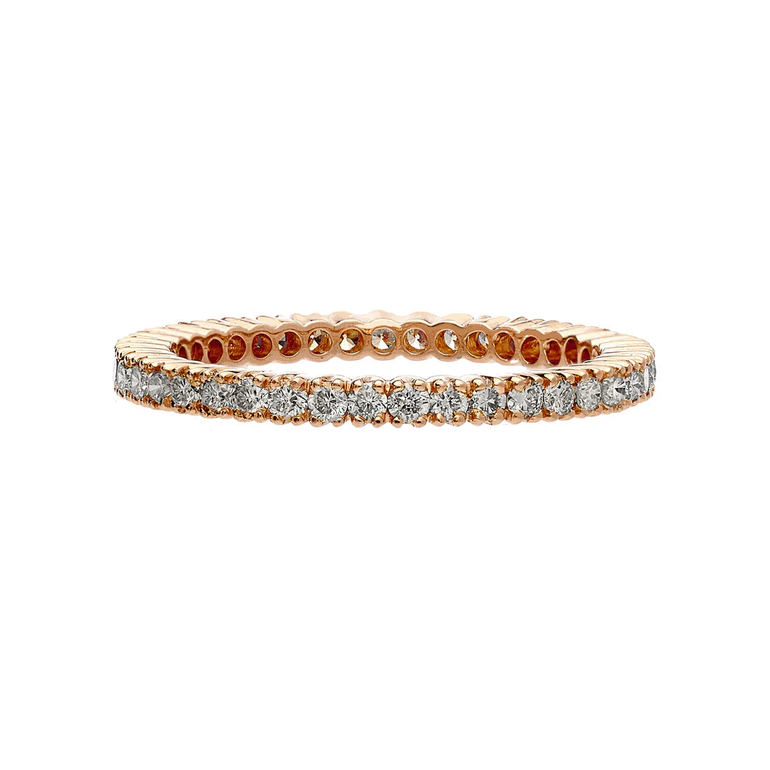 Sethi Couture Wedding Band Sethi Couture 18k Rose Gold Diamond Eternity Band  - Size 6.5