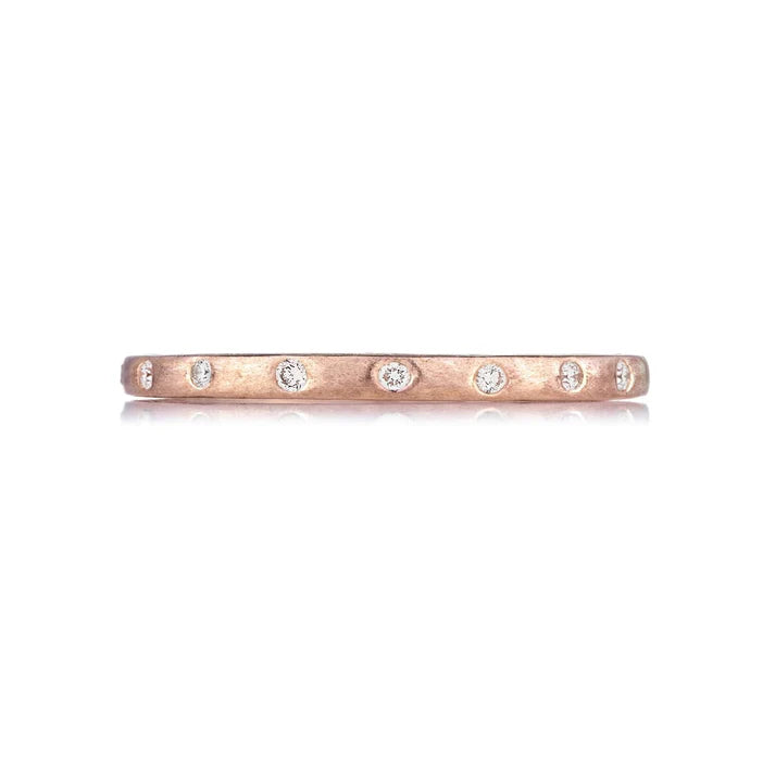 Sethi Couture Wedding Band Sethi Couture 18K Rose Gold Dunes Narrow White Diamond Band