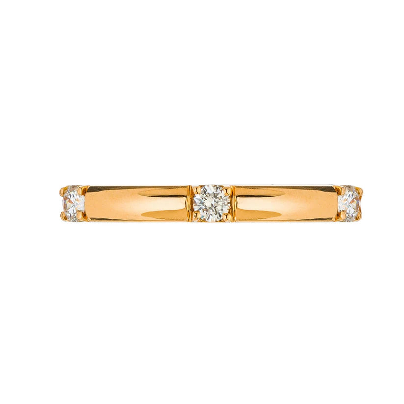 Sethi Couture Wedding Band Sethi Couture 18K Rose Gold Luna Single Stone White Diamond Band