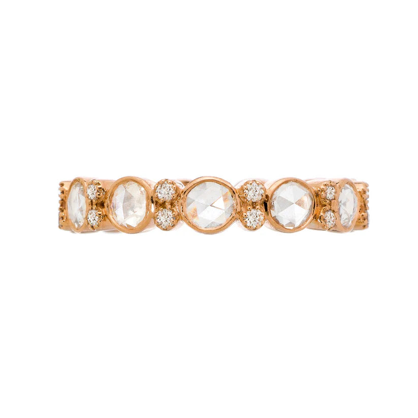 Sethi Couture Wedding Band Sethi Couture 18K Rose Gold Marian White Diamond Band