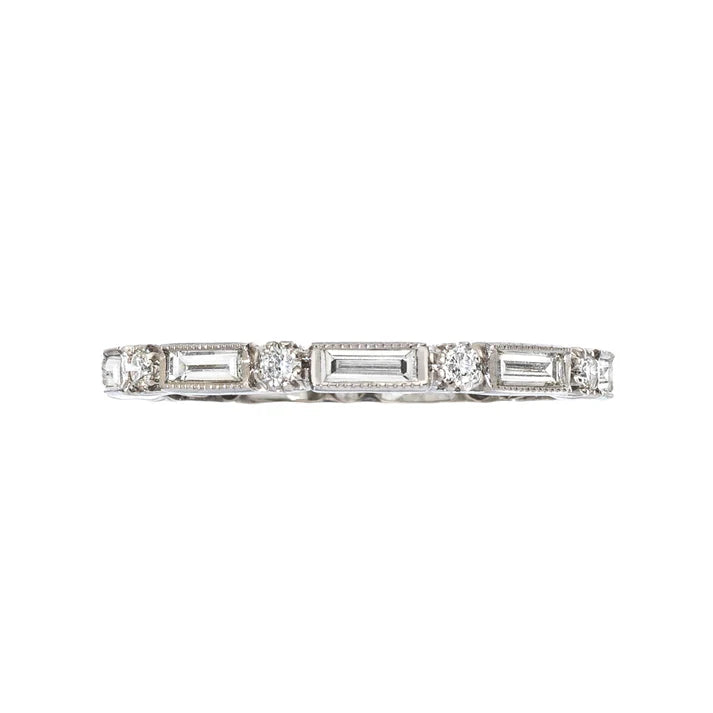 Sethi Couture Wedding Band Sethi Couture 18K White Gold Deco-Inspired Diamond Band