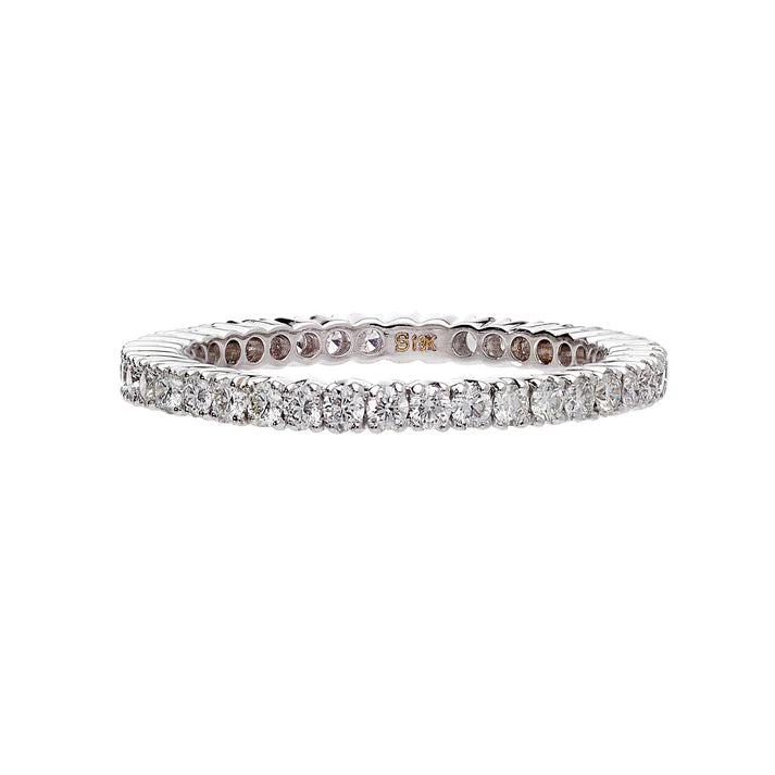 Sethi Couture Wedding Band Sethi Couture 18K White Gold Prong White Diamond Band