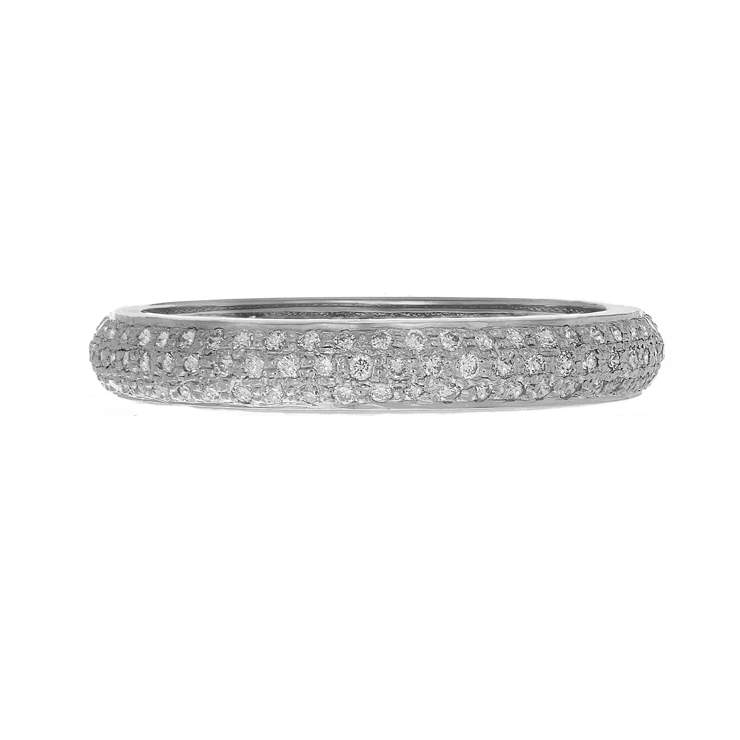 Sethi Couture Wedding Band Sethi Couture 18k White Gold Tire White Diamond Eternity Band - Size 5.5