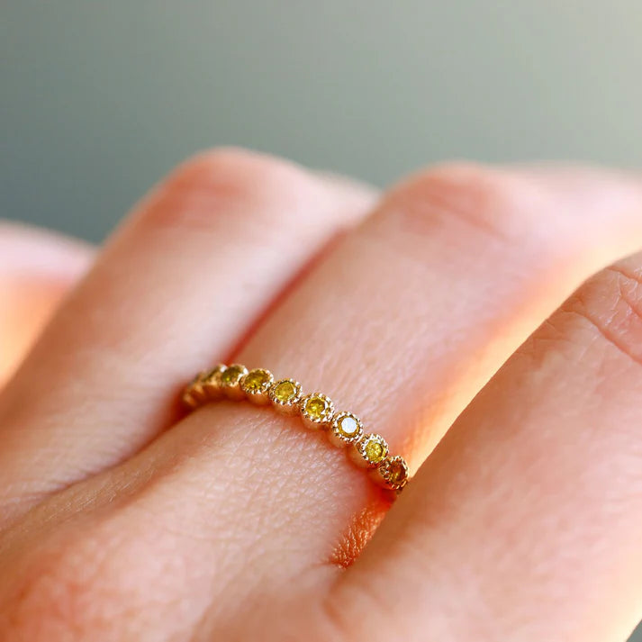 Sethi Couture Wedding Band Sethi Couture 18K Yellow Gold Bezel Yellow Diamond Band