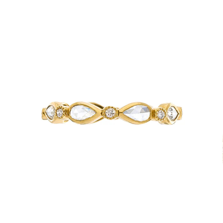 Sethi Couture Wedding Band Sethi COuture 18K Yellow Gold Fine Vine White Diamond Band