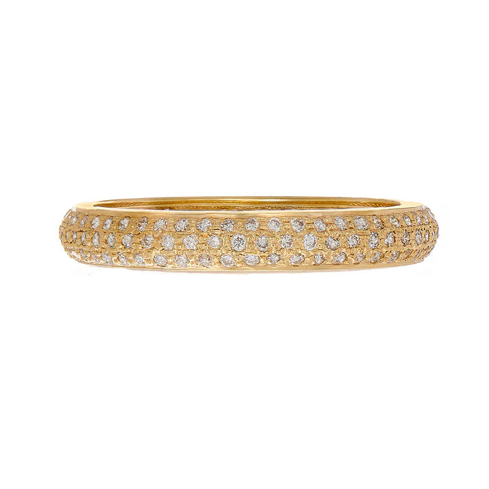 Sethi Couture Wedding Band Sethi Couture 18K Yellow Gold Tire White Diamond Band