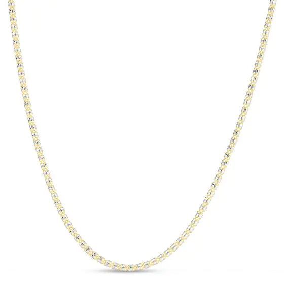 Sincerely, Springer's Necklaces and Pendants Sincerely Springer's 14k White and Yellow Gold 18" Diamond-Cut Textured Ice Chain Necklace