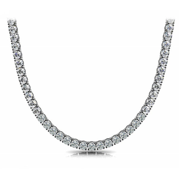 Sincerely, Springer's Necklaces and Pendants Sincerely Springer's 14k White Gold Round Brilliant Cut Diamond Tennis Necklace - 10.86ctw