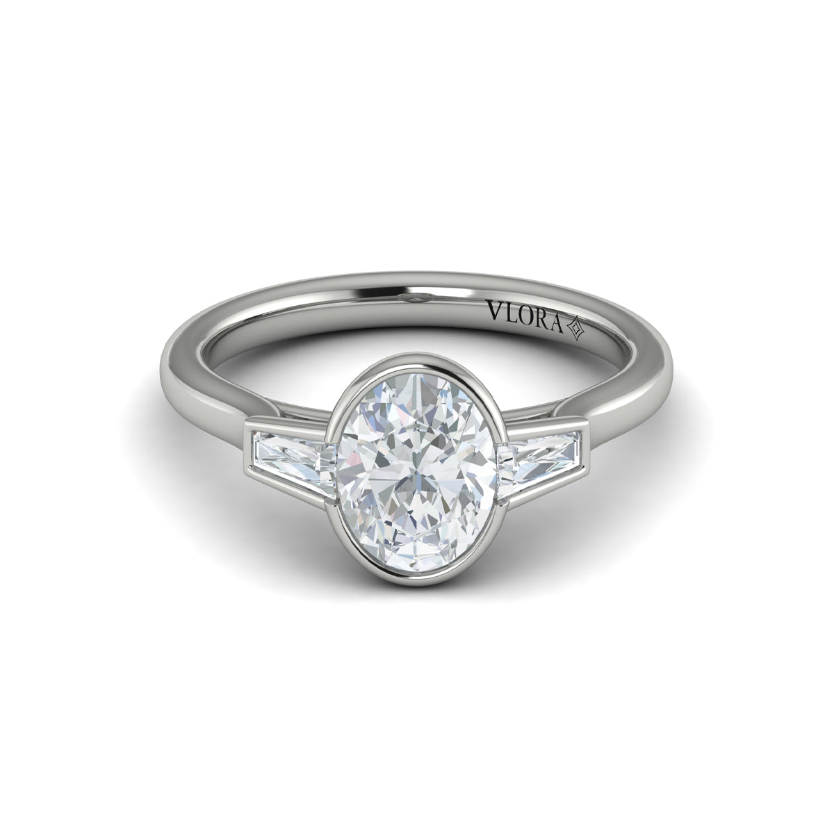 Sincerely, Springer's Engagement Ring Sincerely Springer's 18K White Gold Oval Three-Stone Engagement Ring Style Mounting