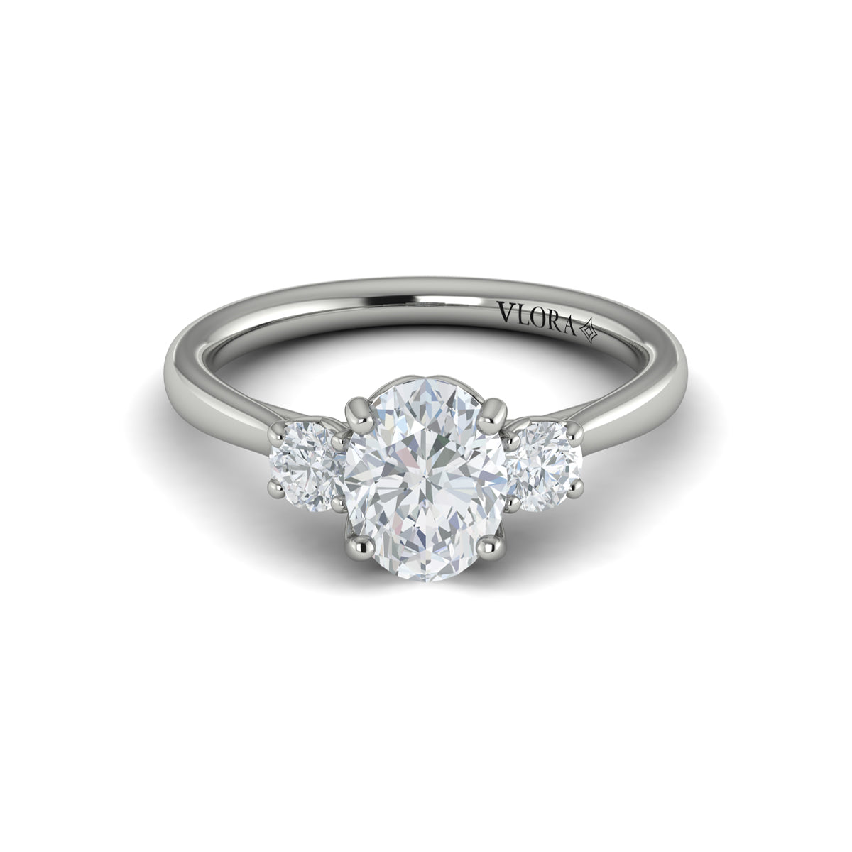 Sincerely, Springer's Engagement Ring Sincerely Springer's 18K White Gold Oval Three-Stone Engagement Ring Style Mounting