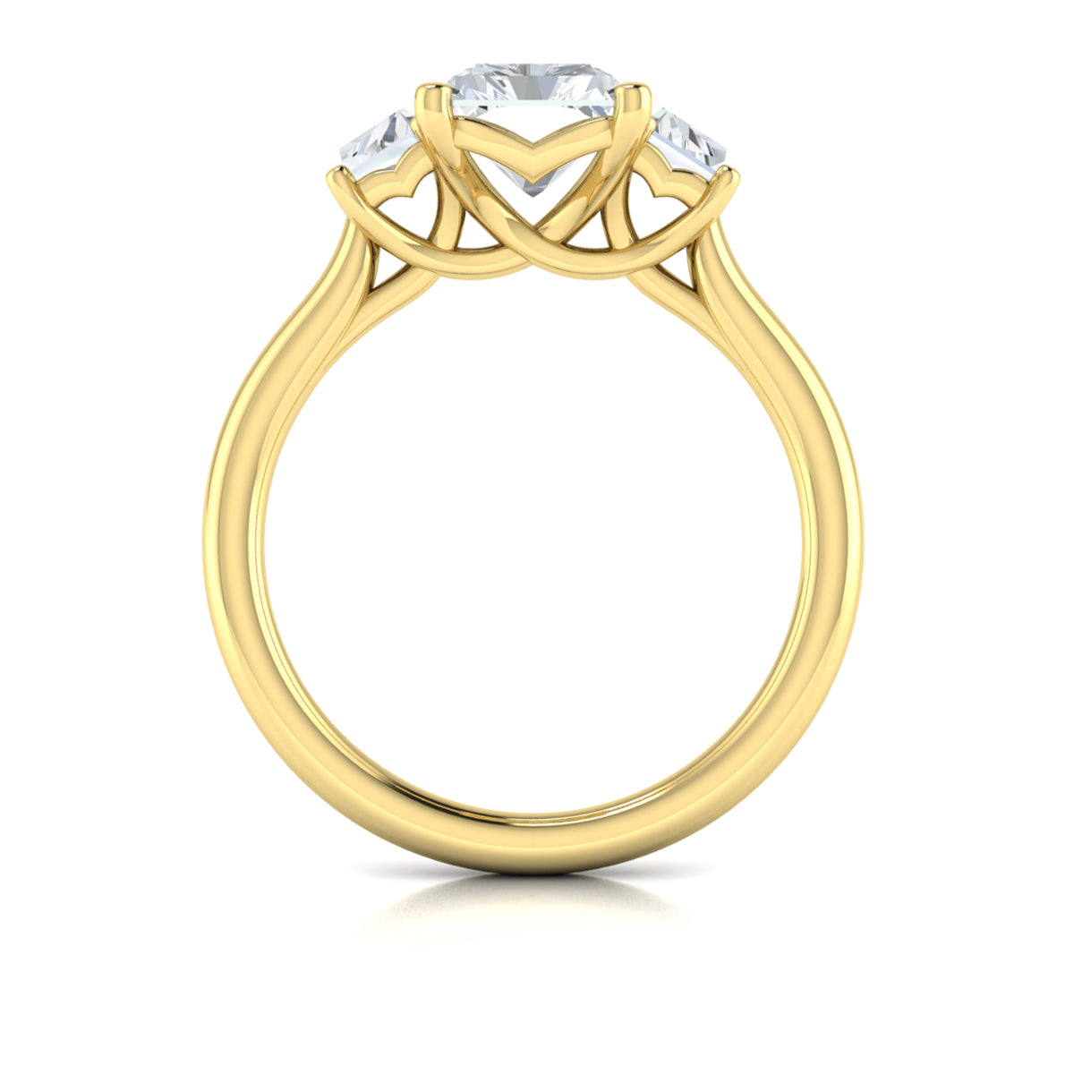 Sincerely, Springer's Engagement Ring Sincerely Springer's 18K Yellow Gold Emerald Cut Three-Stone Engagement Ring Style Mounting