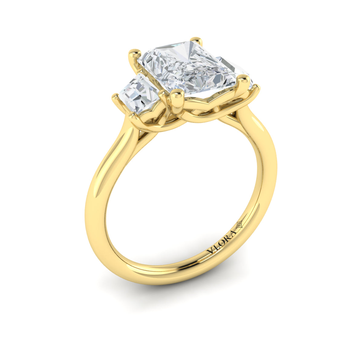 Sincerely, Springer's Engagement Ring Sincerely Springer's 18K Yellow Gold Emerald Cut Three-Stone Engagement Ring Style Mounting